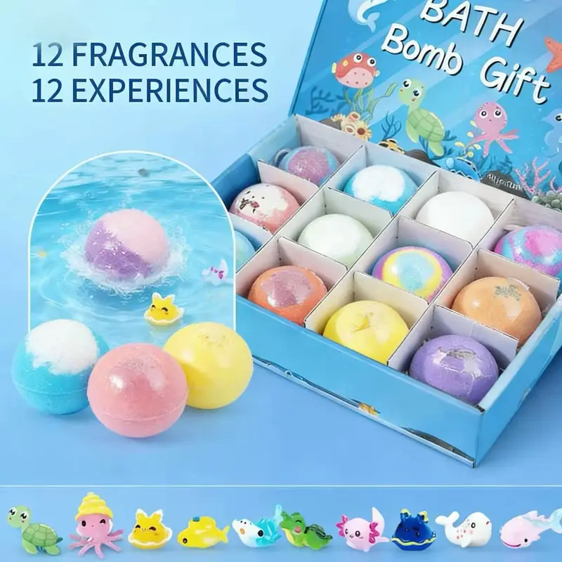 🎁🎉 Kids’ Surprise Bath Bombs – 12-Pack Gift Set with Hidden Toys! - Image 2