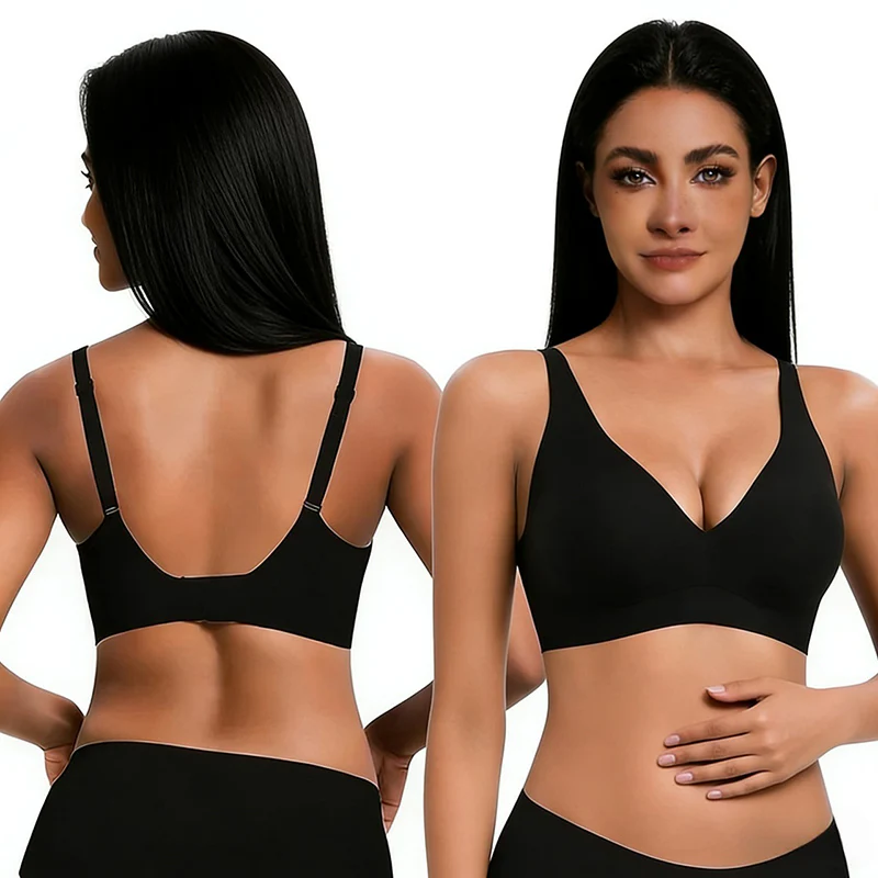 Wireless Womens Comfortable Wireless Bras Push Up Bralettes Seamless Tshirts Bras Deep V Everyday Bras - Image 10