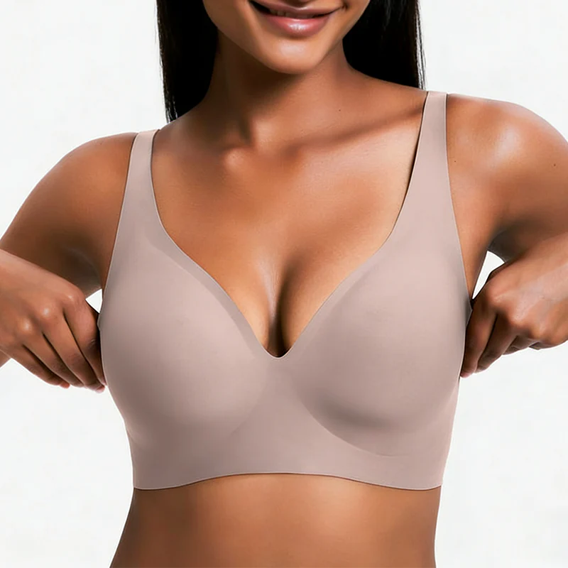 Wireless Womens Comfortable Wireless Bras Push Up Bralettes Seamless Tshirts Bras Deep V Everyday Bras - Image 8