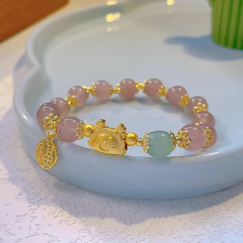 Simple Green Popcorn Beaded Crystal Bracelet for Women - Image 8